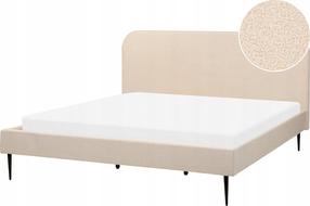 Lova dvigulė Beliani Flayat, 180 x 200 cm, smėlio, be čiužinio, su grotelėmis