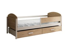 Vaikiška lova, su daiktadėže viengulė ADRK Kalia, ąžuolo/balta, 90 x 200 cm, su patalynės dėže, be čiužinio