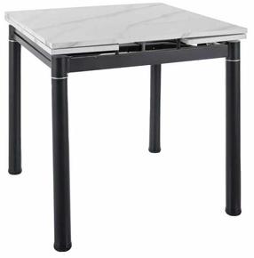 Valgomojo stalas išskleidžiamas GD082, baltas/juodas, 80 - 131 cm x 80 cm x 75 cm
