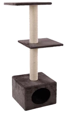 Kačių draskyklė su nameliu Flamingo Charbonel, 35 cm x 47 cm x 103 cm