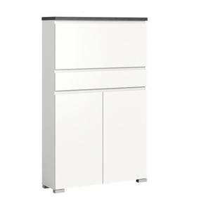 Batų spintelė MC Akcent Shoelove, balta, 95 cm x 27 cm x 151 cm