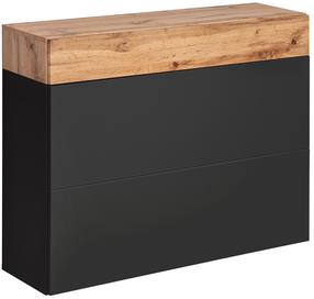 Prieškambario spinta ASM Easy 09, ruda/juoda, 30 cm x 100 cm x 80 cm