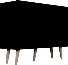 Komoda Kocot Kids Toronto, juoda, 120 cm x 39.5 cm x 95.5 cm