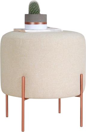 Pufas Hanah Home Copper 46, kreminė/vario, 40 cm x 40 cm x 42 cm