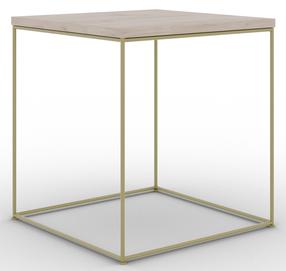 Kavos staliukas ADRK Adina, rudas/aukso/rusva, 40 cm x 40 cm x 43 cm