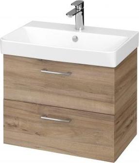 Vonios spintelė su praustuvu Cersanit Lara + Mille Slim 60, balta/riešuto