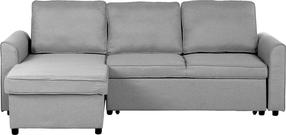 Kampinė sofa - lova Beliani Nesna, pilka, dešininė, 228 x 145 cm x 84 cm