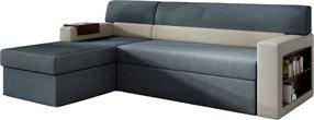Kampinė sofa Rico Soro 76, Soro 83, pilka/tamsiai mėlyna, kairinė, 160 x 250 cm x 85 cm