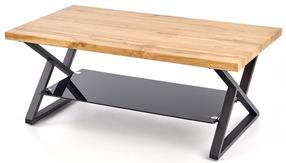 Žurnalinis staliukas Xena, ąžuolo/juoda, 110 cm x 60 cm x 45 cm