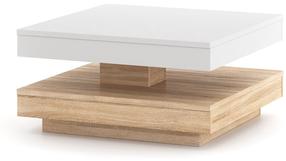 Kavos staliukas Pico, baltas/rusva, 67 cm x 67 cm x 33 cm