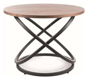 Kavos staliukas Eos, rudas/juodas, 60 cm x 60 cm x 45 cm