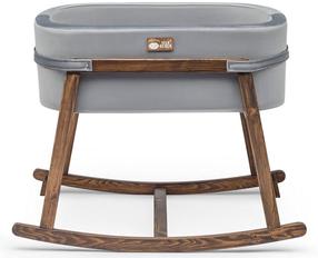 Lopšys kūdikiams viengulė Kalune Design Hier Cradle, pilka/riešuto, be patalynės dėžės, su čiužiniu