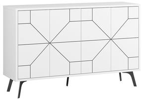 Komoda Kalune Design Dune 855DTE4215, balta, 35 cm x 123 cm x 62.4 cm