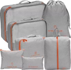 Krepšių rinkinys Trizand 23111, oranžinė/pilka, 32 x 41 x 10 cm