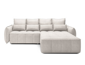 Kampinė sofa - lova Campo Relax 18, smėlio, dešininė, 265 x 196 cm x 88 cm