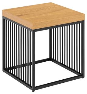 Kavos staliukas Strington, ąžuolo/juoda, 40 cm x 40 cm x 42 cm