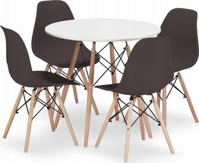 Valgomojo komplektas Leobert Todi Osaka, baltas/rudas/ąžuolo