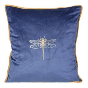 Dekoratyvinės pagalvėlės užvalkalas JIN-05, mėlyna/aukso, 45 cm x 45 cm