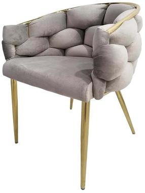 Valgomojo kėdė Kayoom Grace 125, blizgi, aukso/pilkai ruda, 61 cm x 65 cm x 79 cm