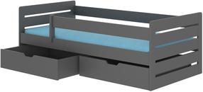 Vaikiška lova viengulė ADRK Bemma, grafito, 90 x 200 cm, su patalynės dėže, su čiužiniu