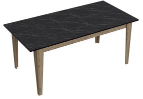 Valgomojo stalas Kalune Design Lorenz, rudas/juodas, 180 cm x 90 cm x 76.8 cm