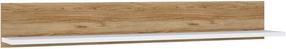 Sieninė lentyna Furniture To Go Salinas, ąžuolo/balta, 22 cm x 152.7 cm x 22 cm
