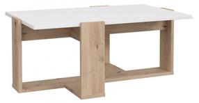 Kavos staliukas Forte, ąžuolo/balta, 110.4 cm x 70.4 cm x 45.5 cm
