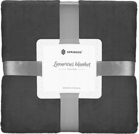 Pledas Springos Luxurious Blanket Extra Thick, tamsiai pilka, 150 cm x 200 cm