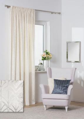 Naktinė užuolaida Splendid Placido GZ-PLACIT-140/260-KR, kreminė/sidabro, 140 cm x 260 cm