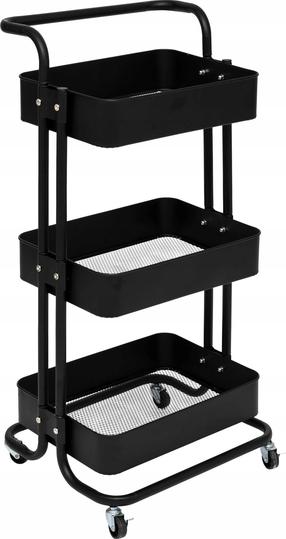 Serviravimo vežimėlis 5five Black Edition 3-Level, 45 cm x 86 cm, 36.5 cm, Juoda