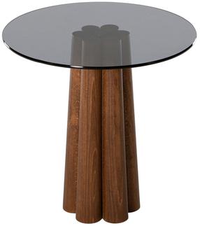 Kavos staliukas Kalune Design Thales, riešuto/tamsiai pilka, 50 cm x 50 cm x 50 cm