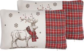 Kalėdinė dekoratyvinė pagalvėlė Shumee Sven, balta/raudona, 50 cm x 30 cm, 2 vnt.