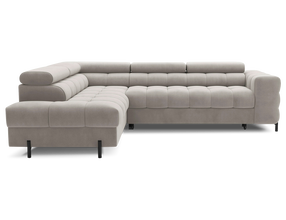 Kampinė sofa - lova Ferucce, šviesiai smėlinė, kairinė, 200 x 276 cm x 93 cm