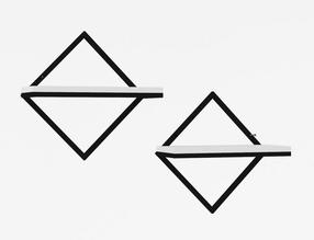 Sieninė lentyna Kalune Design Sezo 495SSE1123, balta/juoda, 42.4 cm x 15 cm x 42.4 cm