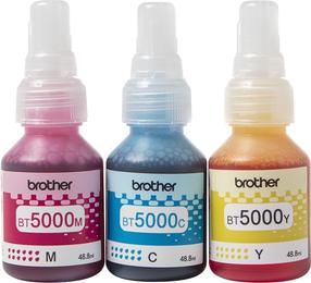 Rašalas Brother BT5000CLVAL, geltona/purpurinė (magenta)/žalsvai mėlyna (cyan)