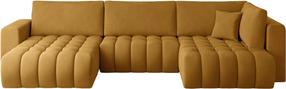 Kampinė sofa Bonito Nube 45, geltona, kairinė, 170 x 340 cm x 92 cm