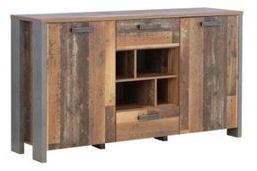 Komoda Forte Clif CLFK233-C546, medžio/tamsiai pilka, 41.6 cm x 156.5 cm x 86.3 cm