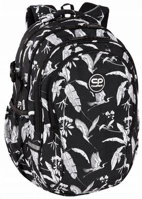 Mokyklinė kuprinė CoolPack Factor Zanzy, balta/juoda, 31 cm x 17 cm x 47 cm