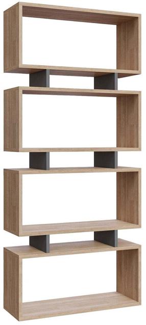 Pastatoma lentyna Kalune Design Langdon 935CMN1219, antracito/ąžuolo/ruda, 72 cm x 25 cm x 161 cm