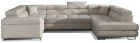 Kampinė sofa Letto Cover 02, šviesiai ruda, dešininė, 202 x 340 cm x 90 cm