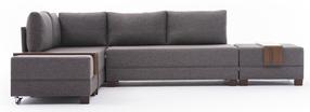 Kampinė sofa Hanah Home Fly, ruda, kairinė, 280 x 210 cm x 70 cm