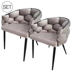 Kėdžių rinkinys Kayoom Grace 125, blizgi, juoda/rusvai pilki, 61 cm x 65 cm x 79 cm