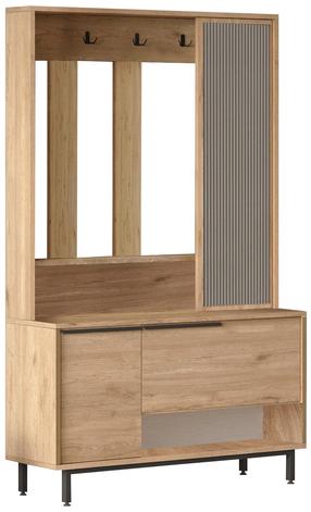 Prieškambario spinta Kalune Design ON11-S, ruda/juoda, 102.2 cm x 35.5 cm x 178.2 cm