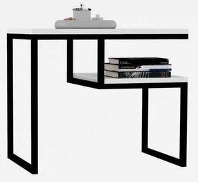 Kavos staliukas Kalune Design Wengen, baltas/juodas, 40 cm x 60 cm x 52 cm