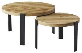 Kavos staliukų komplektas Polo, ąžuolo, 80 cm x 80 cm x 45 cm, 2 vnt.