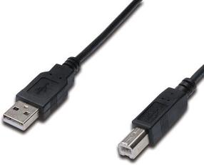 Laidas Digitus USB A to USB B AK-300105-030-S USB 2.0 A male, USB 2.0 B male, 3 m, juoda