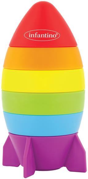 Lavinimo žaislas, formelių piramidė Infantino Stacker Rocket, įvairių spalvų, 6 vnt.