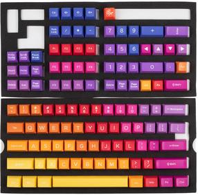 Klaviatūros dangtelis Ducky PBT Double-Shot Keycap Set Afterglow 108 pcs, mėlyna/raudona/geltona