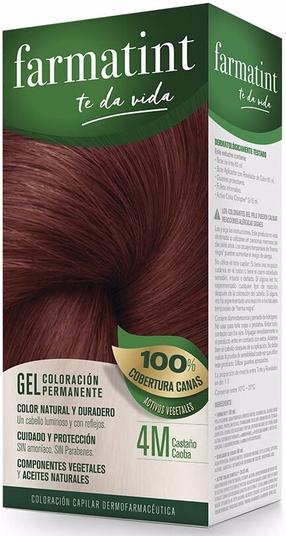 Plaukų dažai Farmatint Permanent Color Gel, mahogany chestnut, 4M, 150 ml