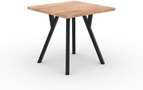 Stalas ADRK Rodos 84, ąžuolo/juoda, 80 cm x 80 cm x 76 cm